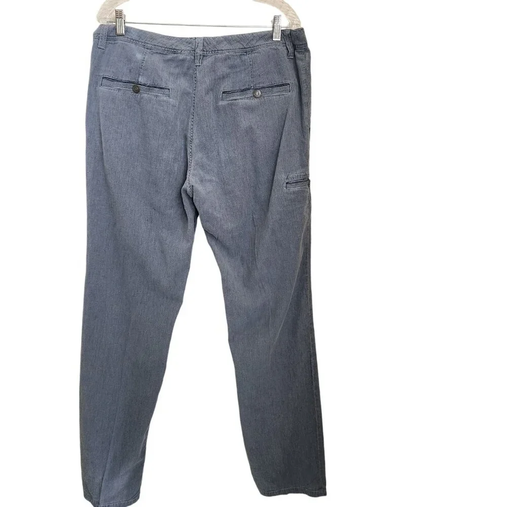 Carbon 2 Cobalt Sojourn Pants Men's 34 Gray Linen Blend Chambray Stretch (35x31)